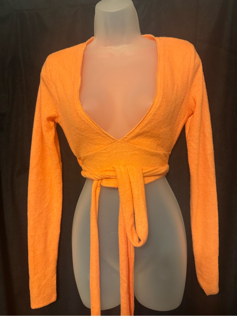 Urban Outfitters Orange Wrap Tie Crop Top